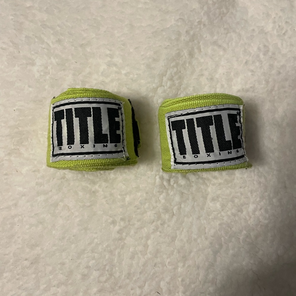 Green Title Boxing Straps - Picture 2 of 7